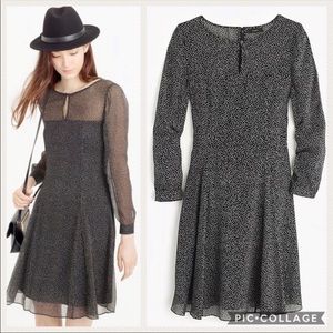 Jcrew polka dot chiffon dress